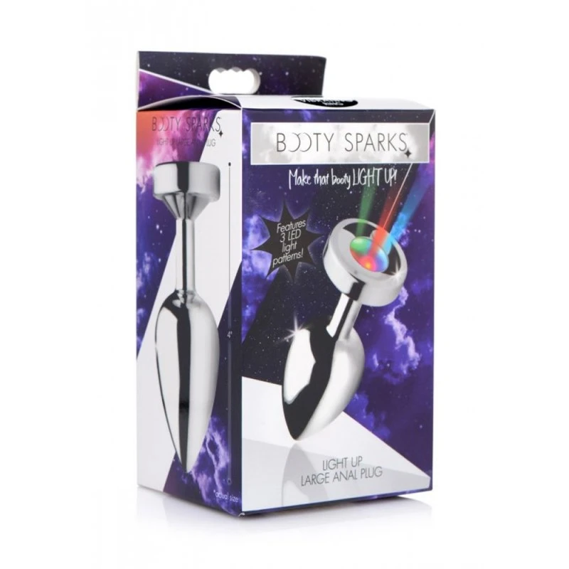 Booty Sparks Plug Anal Métal Lumineux Light Up Large 6 Booty Sparks Plug Anal Métal Lumineux Light Up Large – Image 6