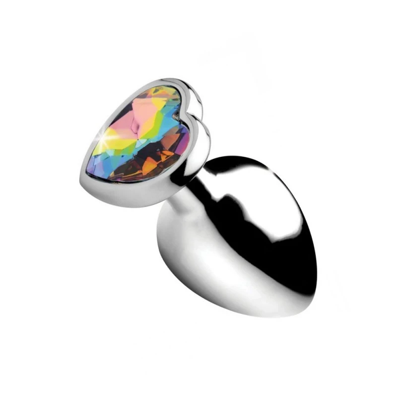 Booty Sparks Plug Anal Métal Bijou Rainbow Prism Heart Large 1 Booty Sparks Plug Anal Métal Bijou Rainbow Prism Heart Large