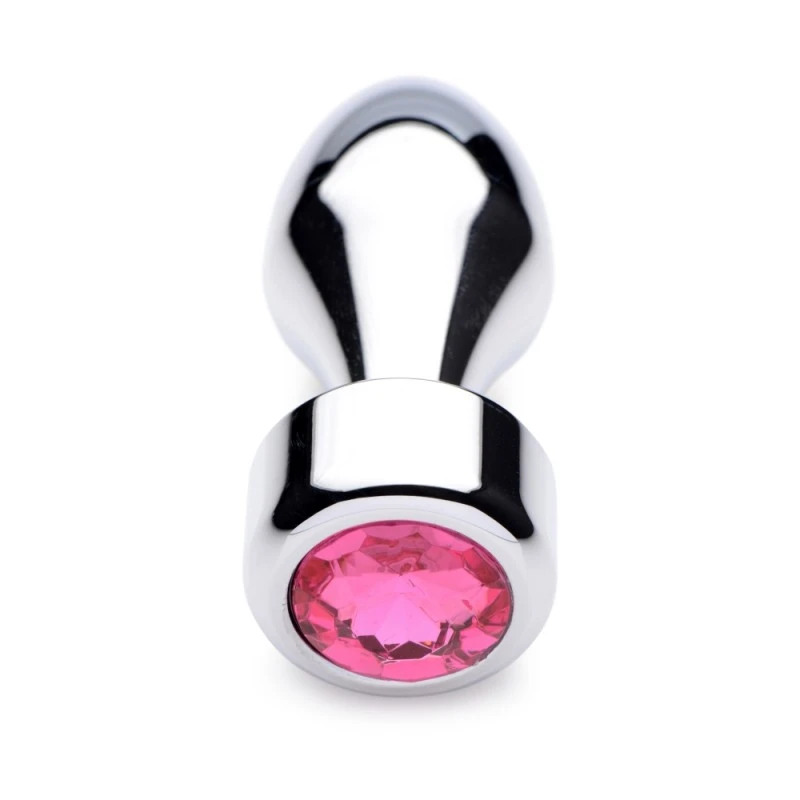 Booty Sparks Plug Anal Métal Weighted Bijou Pink Gem Small 2 Booty Sparks Plug Anal Métal Weighted Bijou Pink Gem Small – Image 2