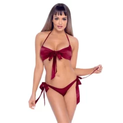 Cottelli Collection Maillot De Bain 2 Pièces Satiné Bordeaux -SexToys Soldes 2023 cottelli collection maillot de bain 2 pieces noueds bordeaux 2