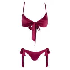 Cottelli Collection Maillot De Bain 2 Pièces Satiné Bordeaux -SexToys Soldes 2023 cottelli collection maillot de bain 2 pieces noueds bordeaux 3