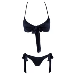 Cottelli Collection Maillot De Bain 2 Pièces Satiné Noir -SexToys Soldes 2023 cottelli collection maillot de bain 2 pieces noueds noir 3