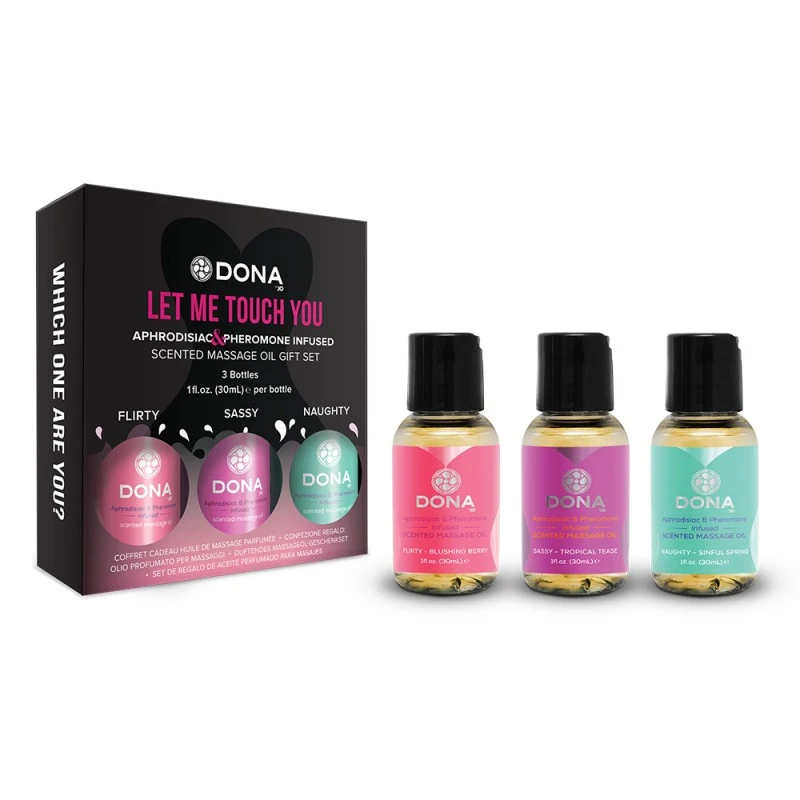 Dona By Jo Coffret 3 Huiles De Massage Parfumées Let Me Touch You 2 Dona By Jo Coffret 3 Huiles De Massage Parfumées Let Me Touch You – Image 2