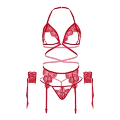 LEG AVENUE Ensemble 4 Pièces Ouvert 81653 Dentelle Rouge & Menottes -SexToys Soldes 2023 leg avenue ensemble 4 pieces 81653 dentelle rouge 5