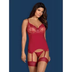 Obsessive Guêpière Rosalyne Cerise -SexToys Soldes 2023 obsessive guepiere rosalyne cerise 4