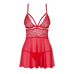 Obsessive Nuisette Babydoll 838-BAB-3 Rouge -SexToys Soldes 2023 obsessive nuisette babydoll 838 bab 3 rouge 2