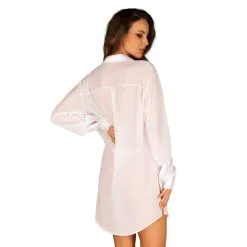 Obsessive Chemise Stellya Maille Blanche GT -SexToys Soldes 2023 obsessive stellya chemise transparente maille blanche gt 2