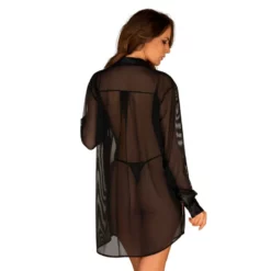 Obsessive Chemise Stellya Maille Noire -SexToys Soldes 2023 obsessive stellya chemise transparente maille noire 2