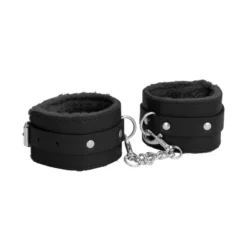 Ouch! Menottes Chevilles Plush Leather Cuffs Noires