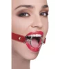 Ouch! Bâillon Anneau XL Avec Sangles Cuir Rouges