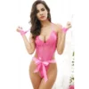 PARIS HOLLYWOOD Body & Menottes En Dentelle Rose