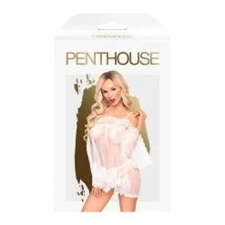 PENTHOUSE LINGERIE Nuisette Transparente Lip Smacker Blanche -SexToys Soldes 2023 penthouse lingerie nuisette transparente lip smacker blanche 2