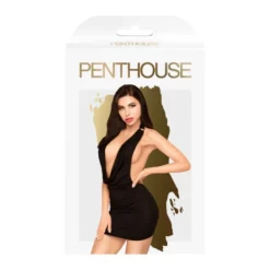 PENTHOUSE LINGERIE Robe Noire Heart Rob & String -SexToys Soldes 2023 robe noire heart rob string penthouse lingerie 2