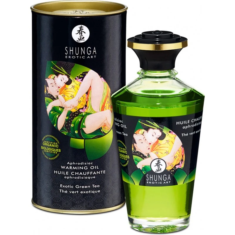 Shunga Huile Chauffante Aphrodisiaque Bio Thé Vert Exotique 1 Shunga Huile Chauffante Aphrodisiaque Bio Thé Vert Exotique