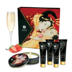 Shunga Kit Secrets De Geisha Vin Pétillant à La Fraise