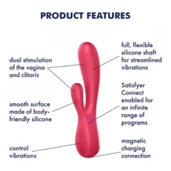 Mono Flex Rouge Satisfyer Vibromasseur Rabbit Connecté -SexToys Soldes 2023 vibromasseur rabbit satisfyer mono flex rouge 3